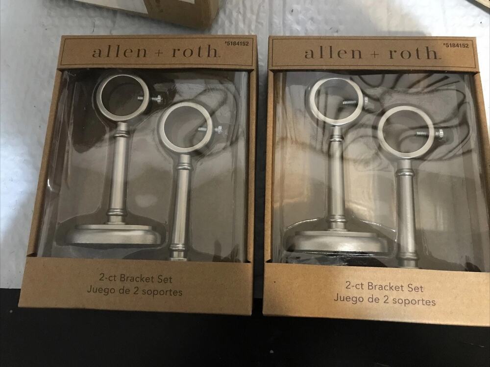 Allen + Roth 4 Pack Brushed Nickel Curtain Rod Bracket NEW Hardware